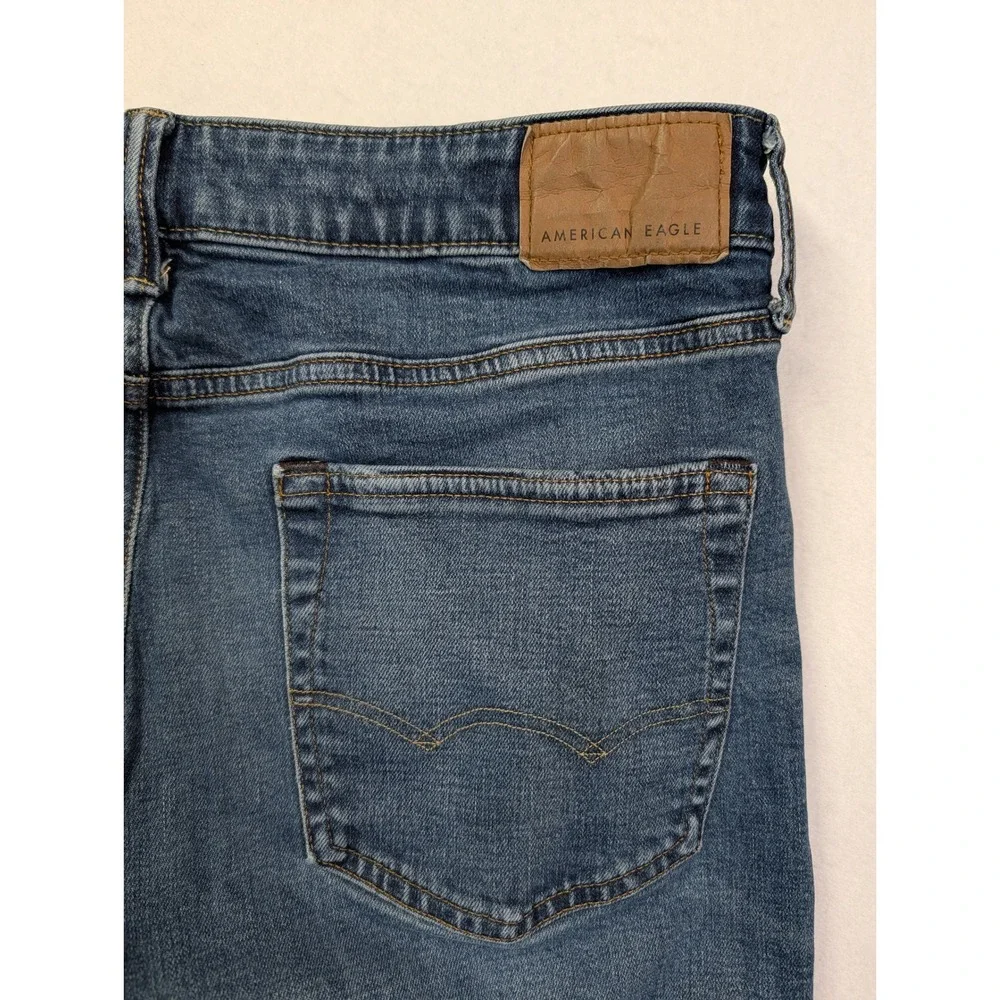 American Eagle Mens Jeans 32 x 36 Athletic Fit Airflex Dark‎ Wash Blue